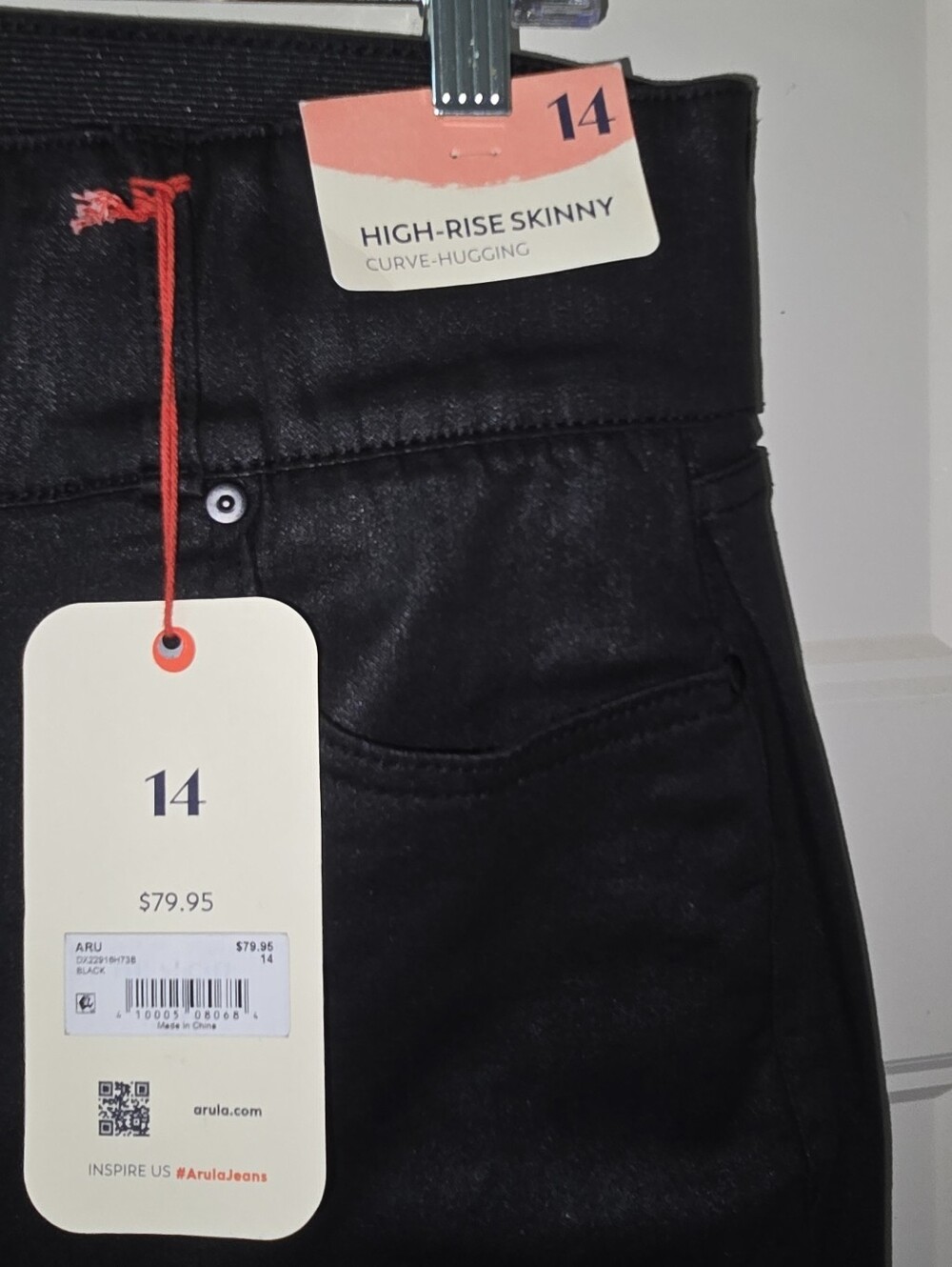 Arula High-Waist Black Skinny Jeans NWT‎ sz 14 - Picture 2 of 7